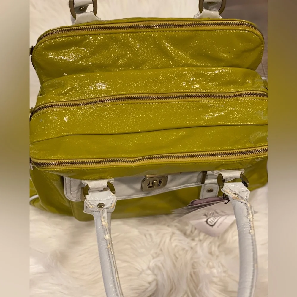 Timi and‎ Leslie Green and White Diaper Bag with Accessories.